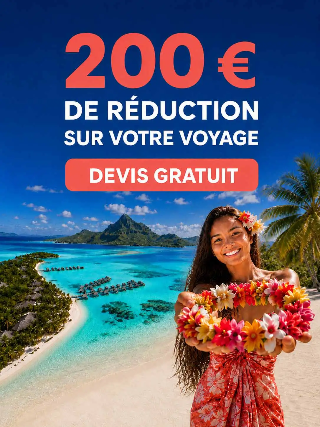 code promo pour des agences de voyage et pour faire une demande de devis gratuit pour la Polynésie française