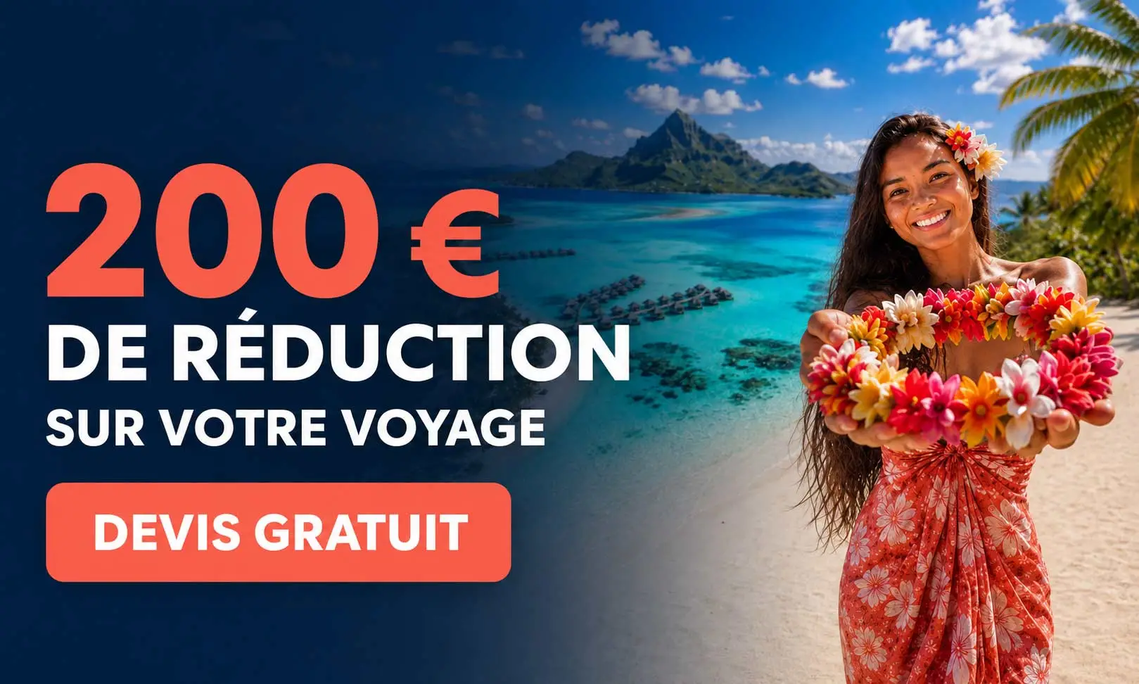 code promo pour des agences de voyage et pour faire une demande de devis gratuit pour la Polynésie française